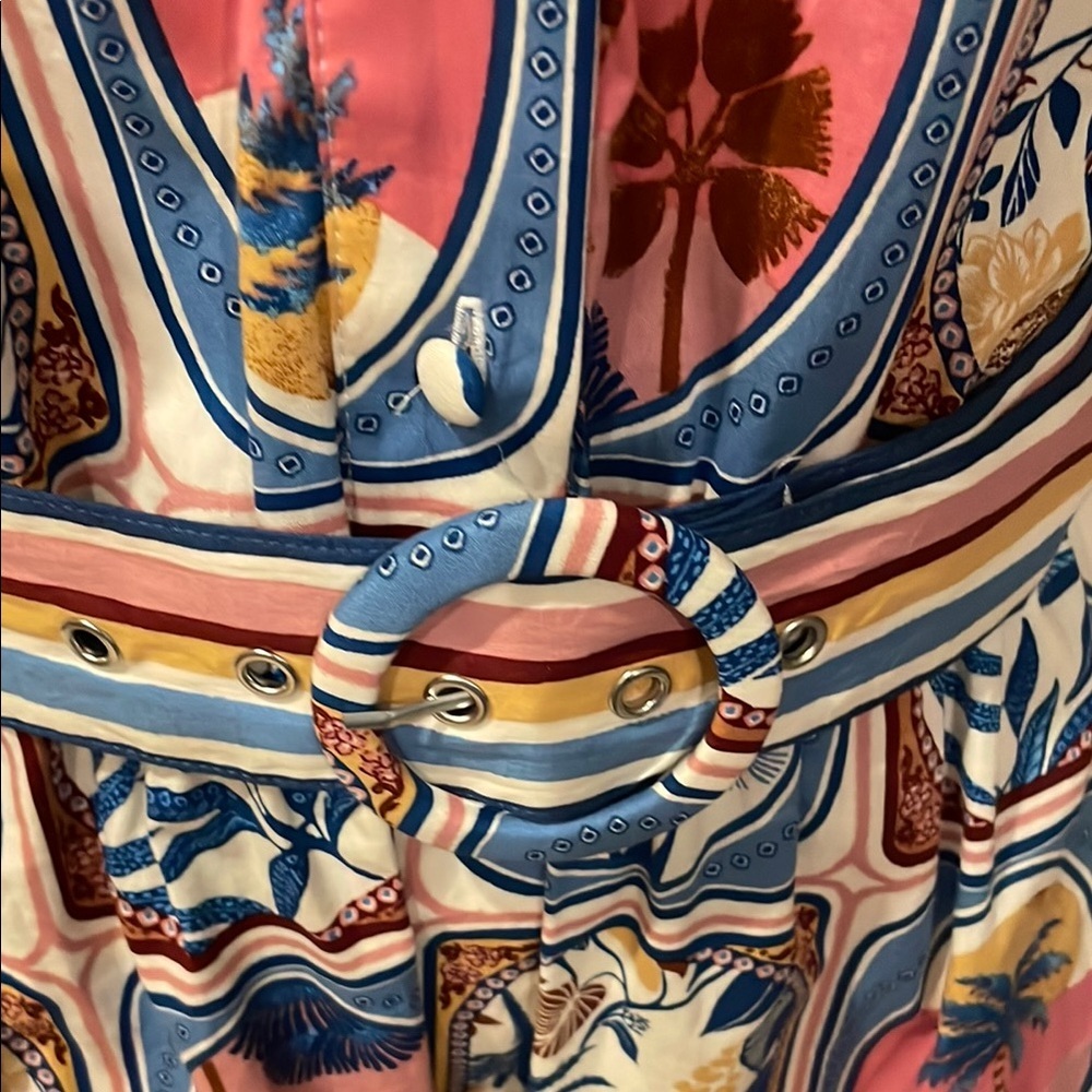 NWT JOIE Cotton Floral Patterned Dress with Belt 10 POCKETS! Farm Rio Look - Picture 8 of 11